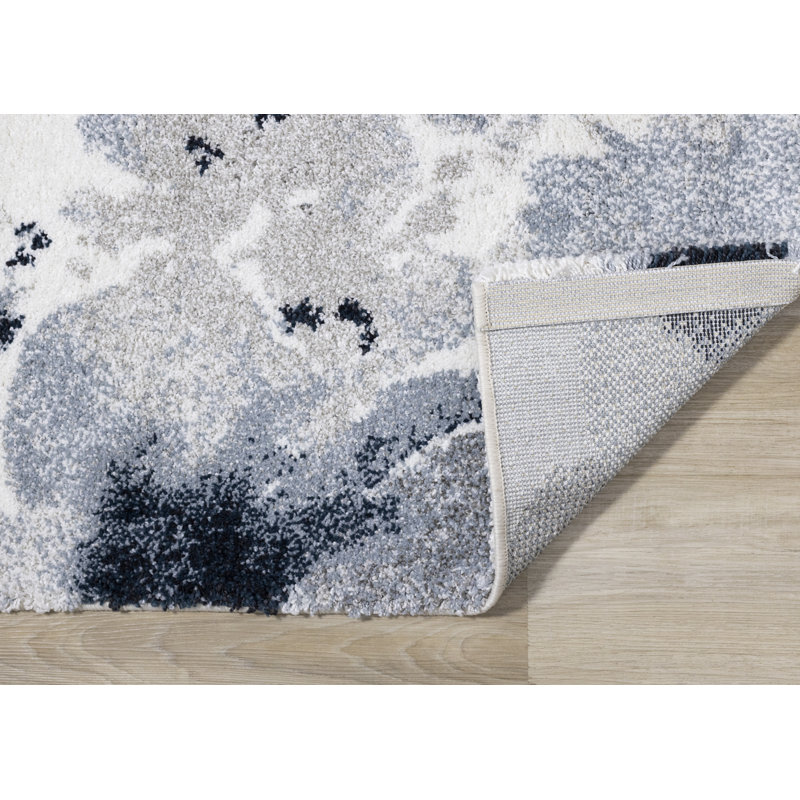 Red Barrel Studio® Mckenzie Performance Gray/Cream/Blue Rug & Reviews